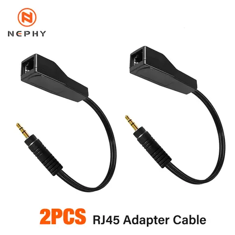 Stereo DC3.5mm and RCA Red White Audio Signal Balun Over Cat5/6 Cable; RJ45 Female to DC3.5mm &2*RCA Audio Cable