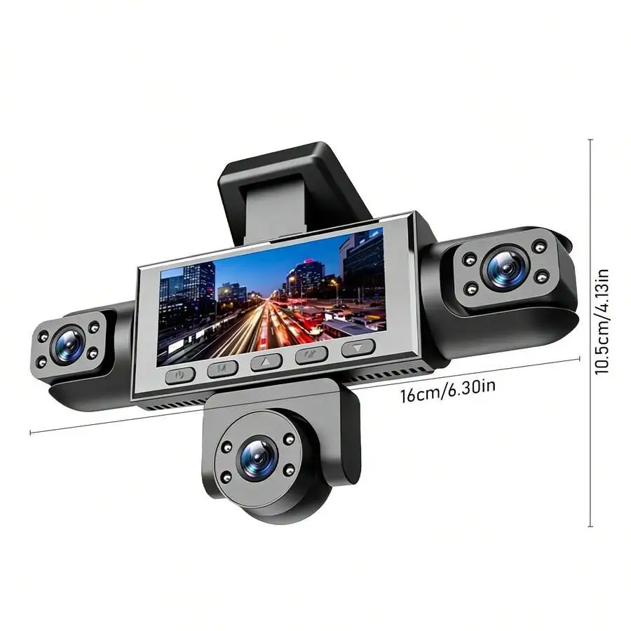 SKYWORTH SIDAKEYE 360° Panoramic 5-Way 1080P Dash Cam Kit, Car DVR With Night Vision, 24-Hour Parking Monitoring, G-Sensor, Loop