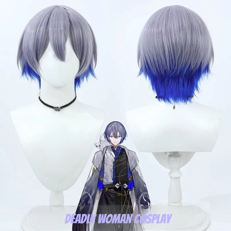 

Парик для косплея VTuber Koyanagi Rou – имитация кожи головы, многоцветный градиент, термостойкие волокна – дышащая сетка-основа цвета розовой розы