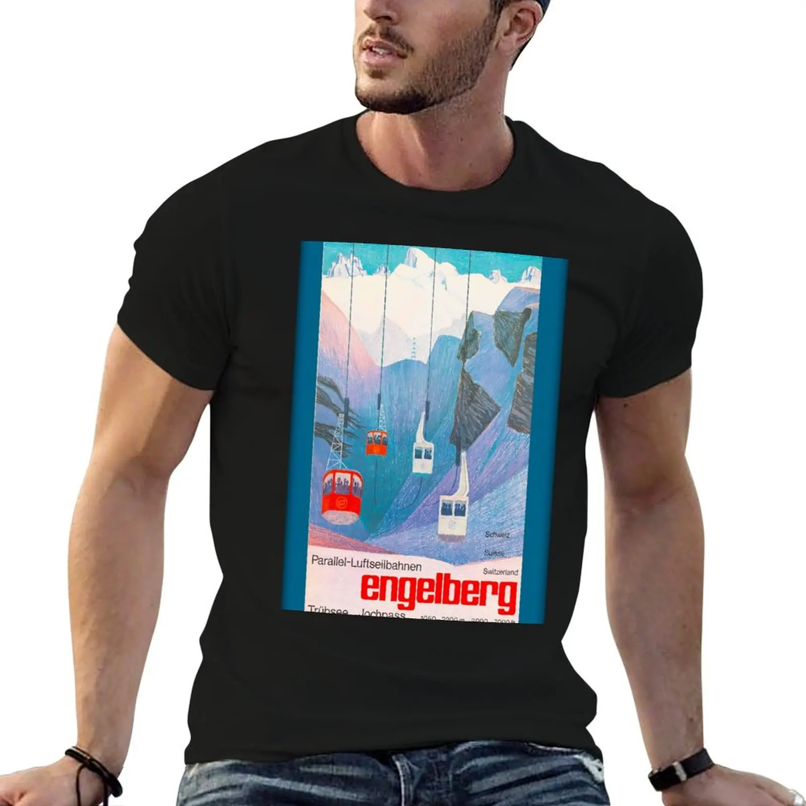 

Engelberg, Switzerland,Ski Poster T-Shirt oversized t shirt Aesthetic clothing anime figures mens graphic t-shirts hip hop