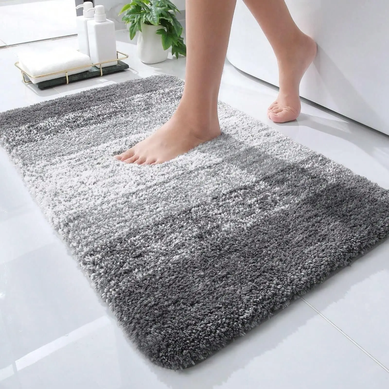 VIKAMA Badezimmerteppich aus synthetischem Kaschmir, Badezimmer, Wasseraufnahme, Schlafzimmer, Wohnzimmer, Bodenkühlung, Fußmatte, Heimdekoration