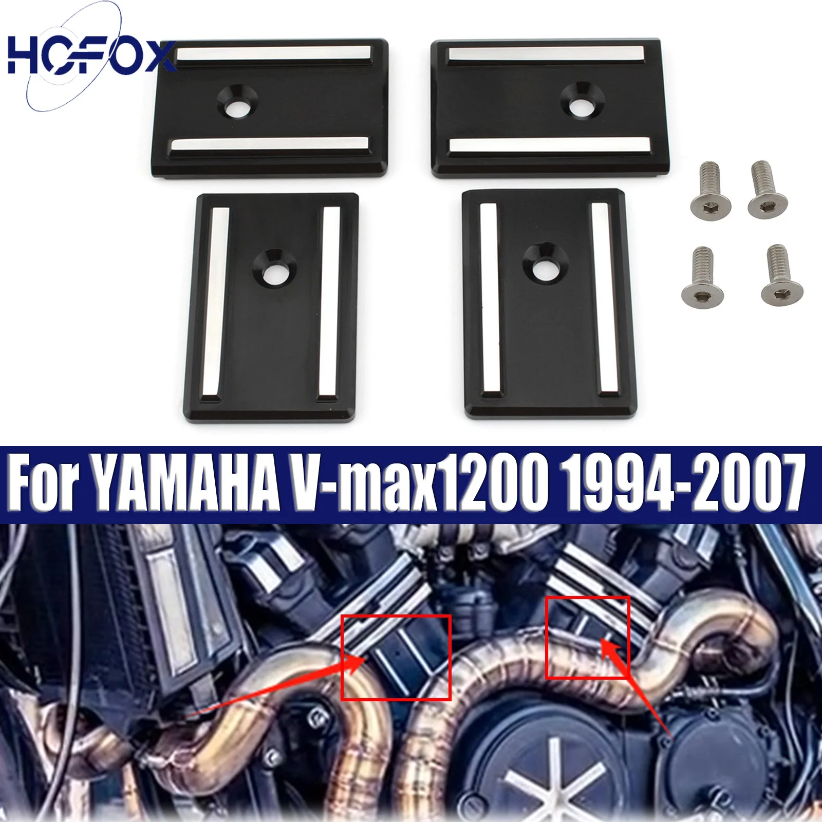 

For YAMAHA V-max1200 1994-2007 4Pcs Motorcycle Engine Decorative Cover Cap Kit Aluminum