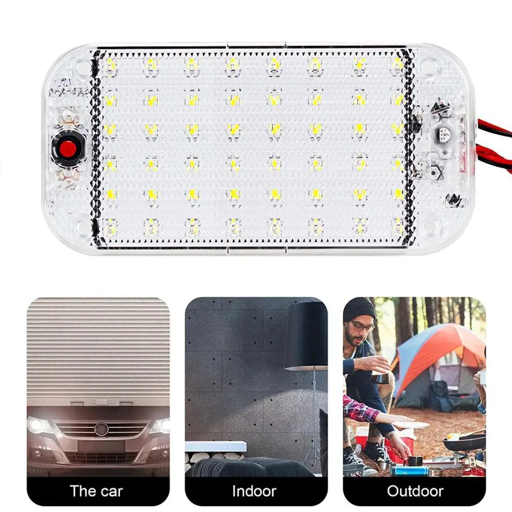 

48 LED Panel Light Car Interior Doom Reading Lamp High Brightness Cabin Lights For Van Truck RV Boat Camper Lights Strip 12V-24V