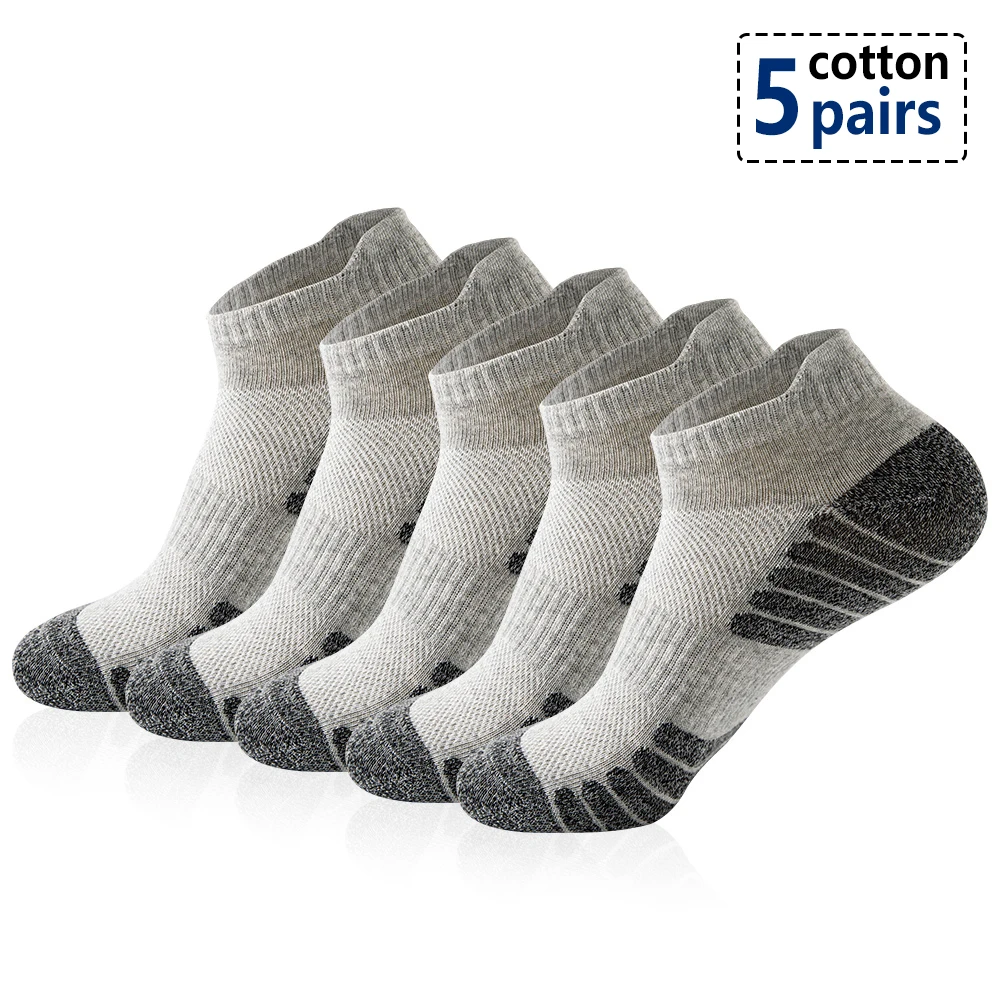 Knöchel-Sport-Laufsocken Low-Cut-Sportsocken Atmungsaktive, gepolsterte Tab-Socken für Männer und Frauen, 5 Paar Socken