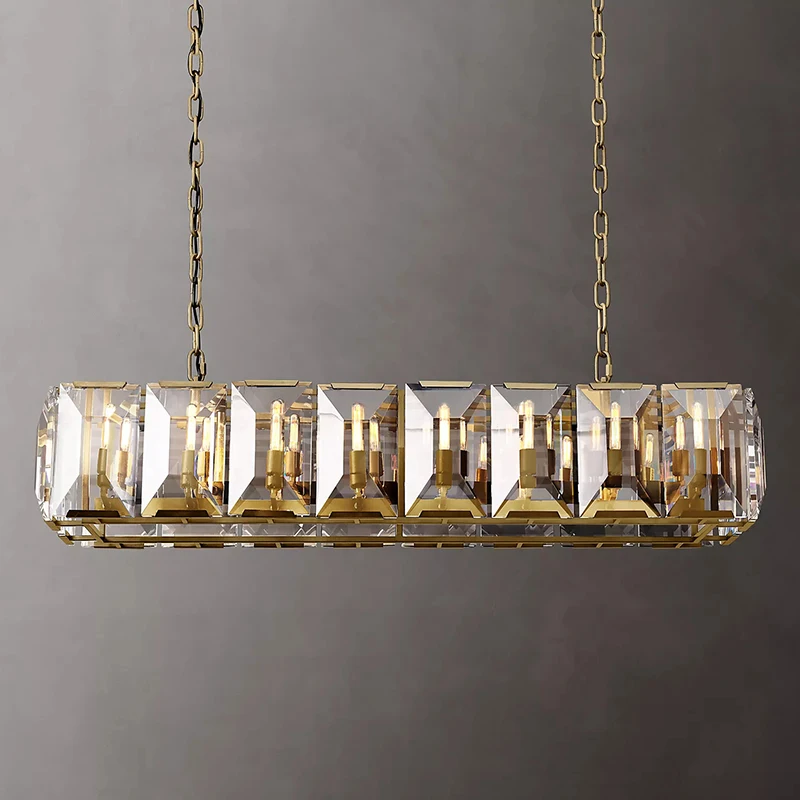 

Vintage American Retro Led Pendant Light E14 Crystal Chandelier For Living Room Dining Room Classic Lighting Fixture
