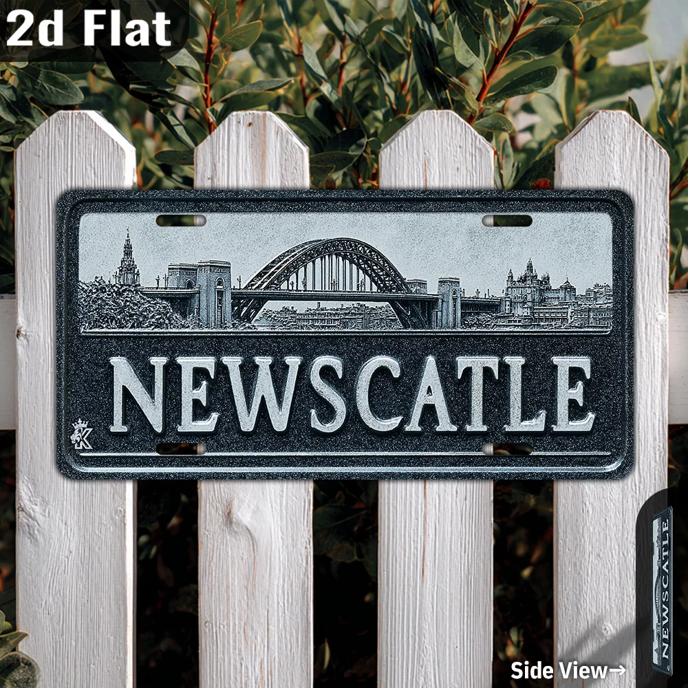 Vintage Newcastle England Metal Wall Sign 12x6 Inch Retro Home Decor for Garage Porch Cafe Bar Gift