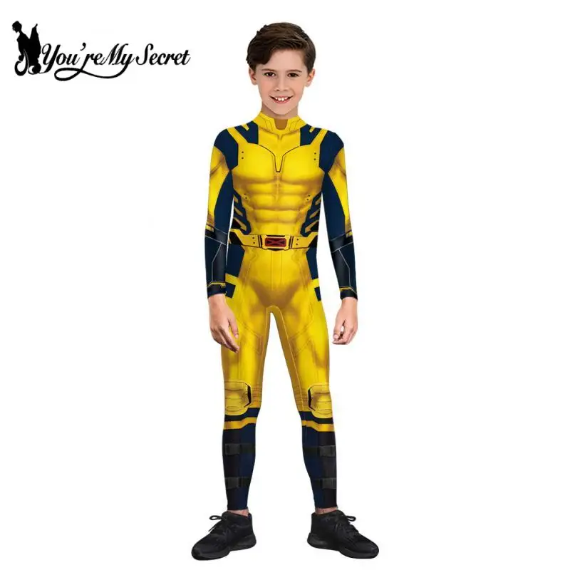 Deadpool Wolverine Cosplay Costume pour adultes et enfants, combinaison imprimée, Smile Hero Zentai, costume de batterie de fête unisexe, Tu es mon secret