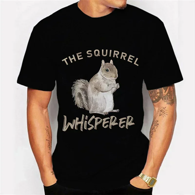 Squirrel Whisperer Shirt Graphic T Shirts Men Clothing Short Sleeve T-Shirts Oversized T Shirt Squirrel Lover Tshirts Camisetas