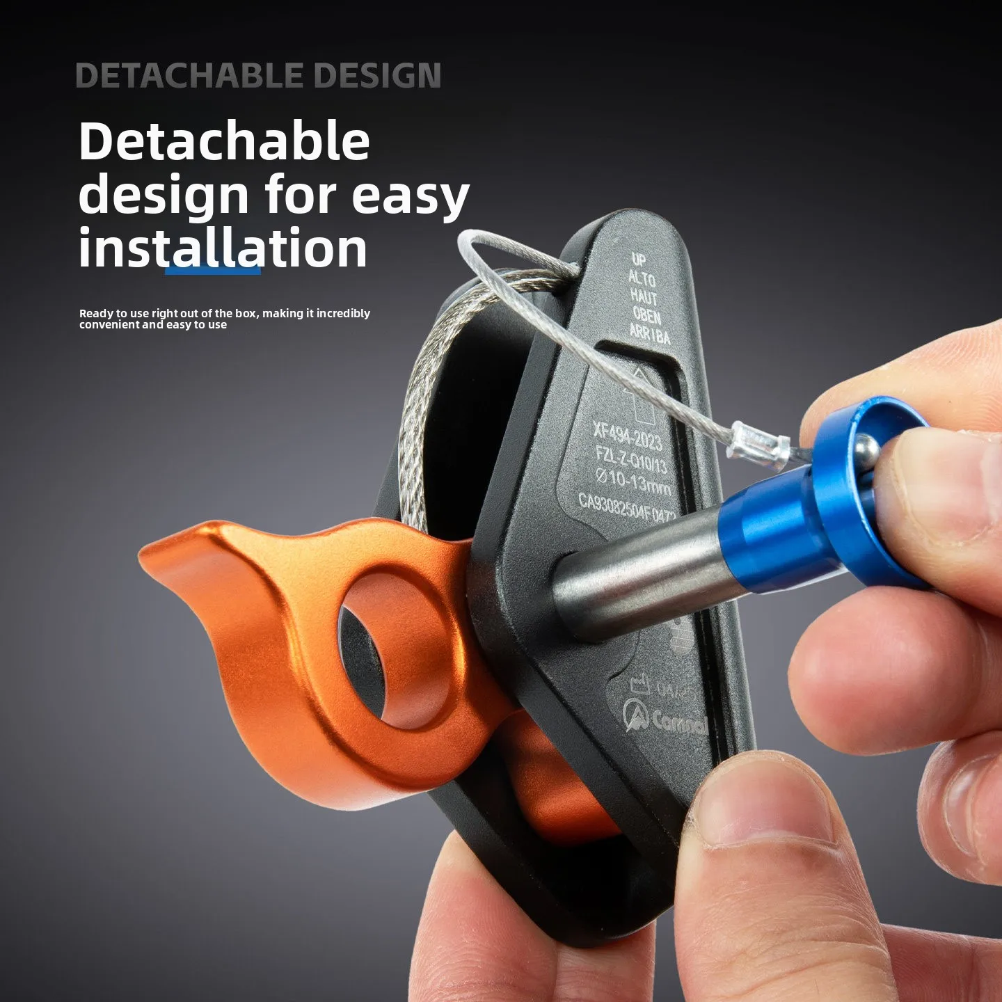 Outdoor Load Cam Detachable Rope Grabber High-altitude Fall Protection Safety Self-locking Arrester 7075 Aluminium Alloy