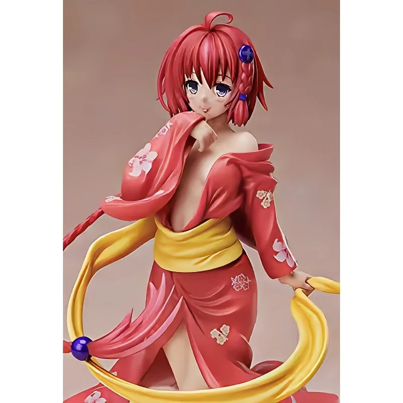 ثوب الكيمونو الياباني الأسود Kawaii أنيمي تمثال الاستحمام رداء أنيمي فتاة جميلة نموذج مجموعة صناديق