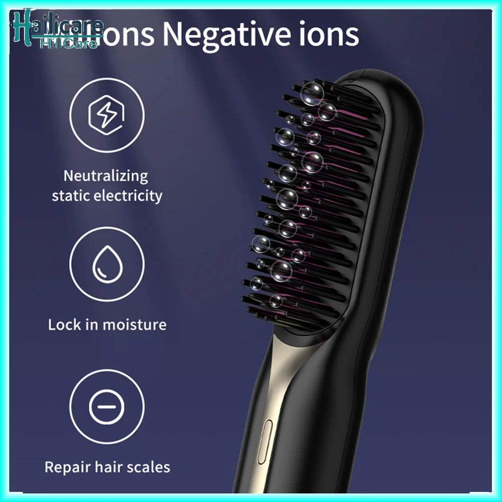 

Electric Hot Comb Multifunctional Straight Hair Straightener Comb Negative Ion Anti-Scalding Styling Tool Straightening Brush