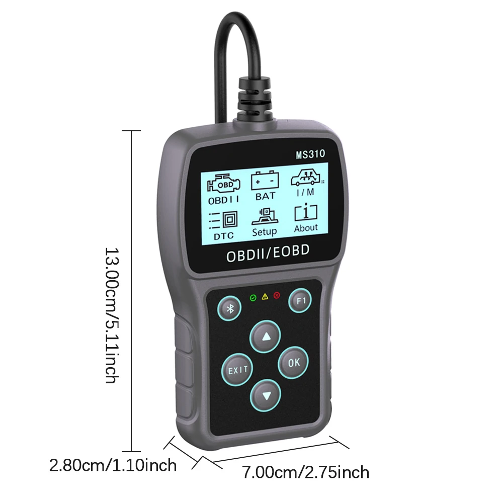 Read Vehicle Information Vehicle OBD2 Code Reader Work for Car Auto OBDII Scanner Car Diagnostic Scan Tool MS310 Multi-language