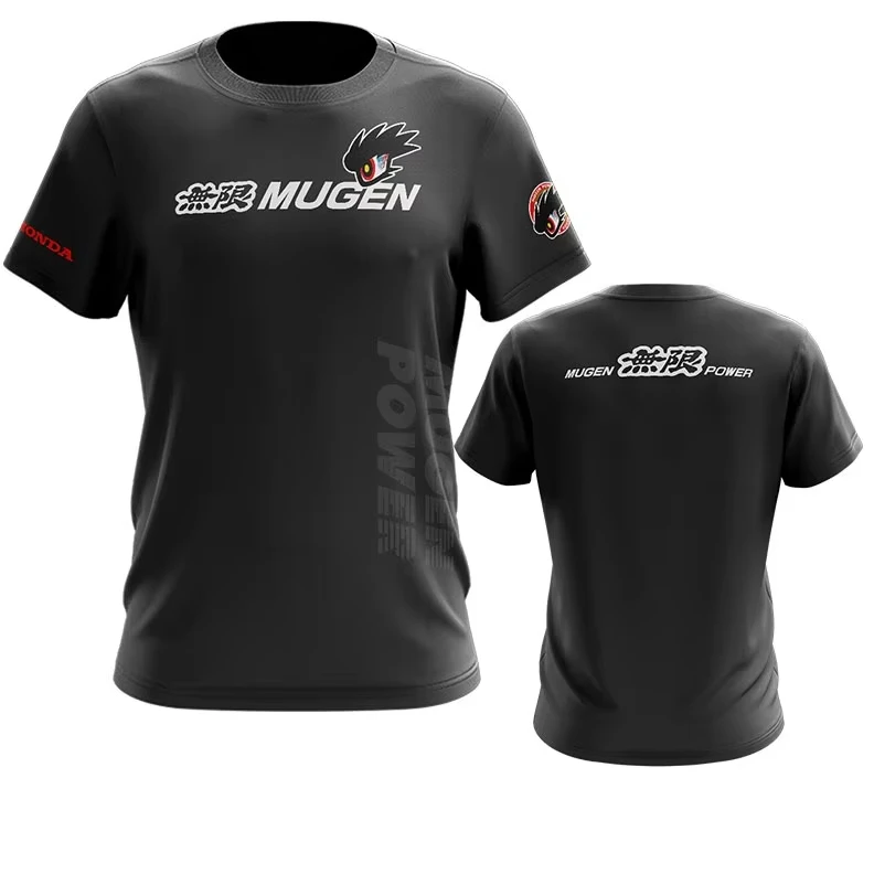 BAJU MUGEN POWER VER 5 اليابان هوندا سباق ملعقة JS سباق السيارات تي شيرت الشارع الأمريكي قصيرة الأكمام الرجال والنساء