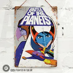 Battle of the Planets Metal Wall Sign Pub Bar Home Cartoon 70s 80s Poster Retro