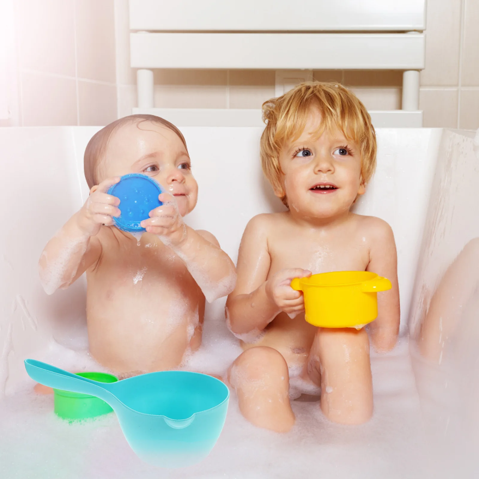 

3pcs Baby Shampoo Spoon Thick Children Water Ladle Hair Washing Cup Kids Bath Scoop Plastic Container Kitchen Gadget Household