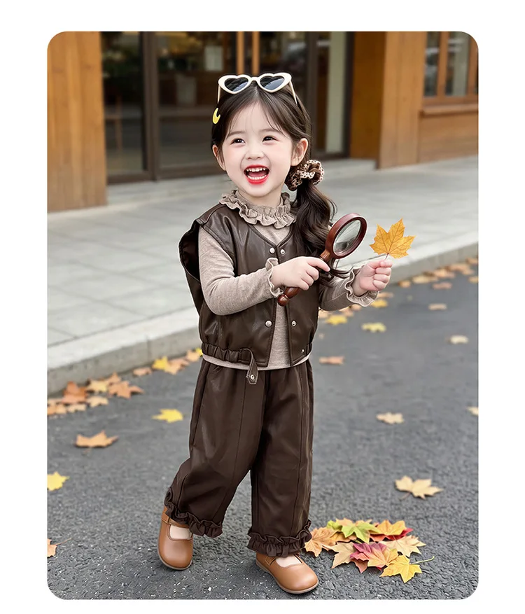 Girls Autumn Set 2026 Spring and Autumn New Fashionable Three Piece Set for Baby Girls Clothing