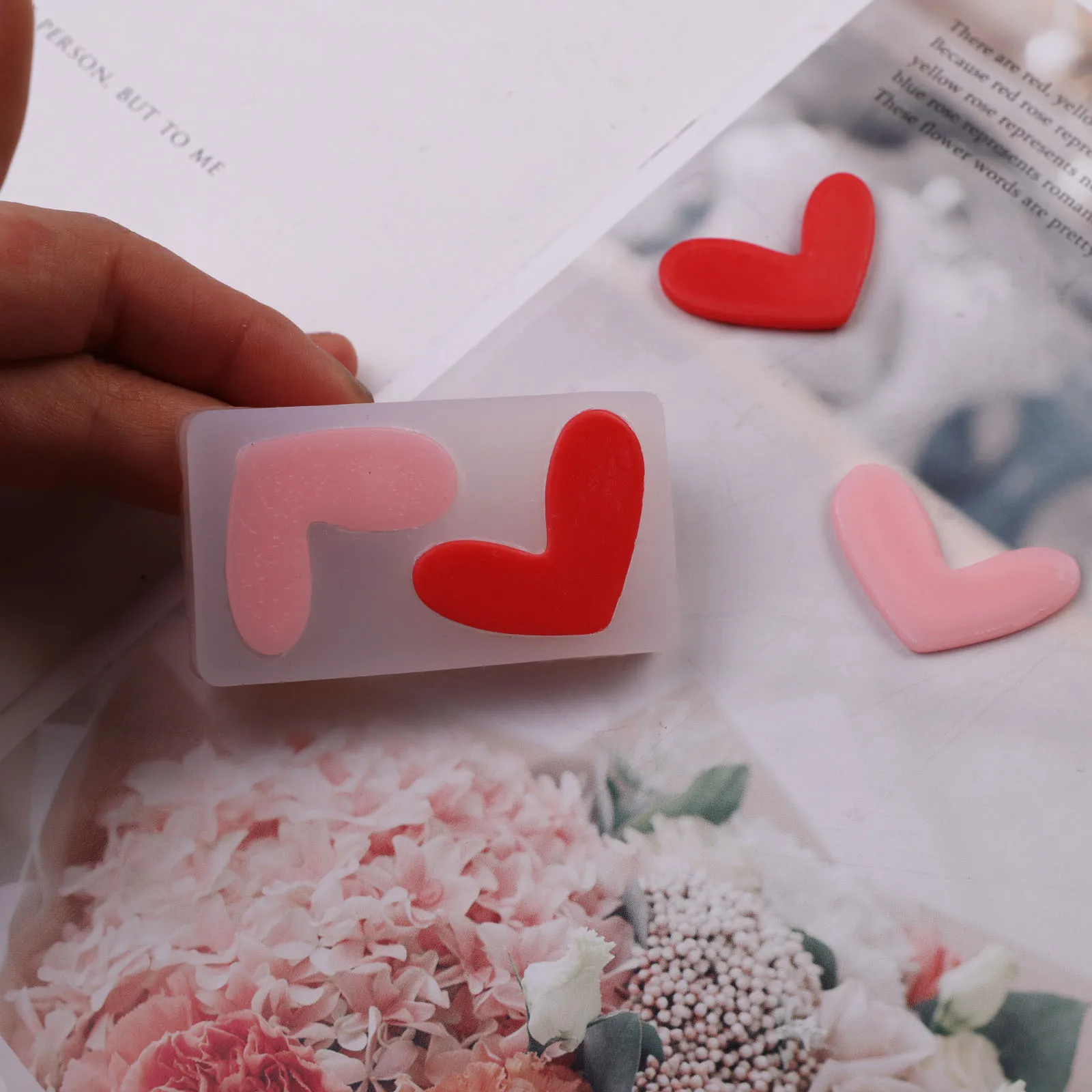 

Heart Shaped Silicone Mold for DIY, Fondant Cake, Phone Case Decoration, Love Mold, Chocolate Epoxy, Aroma Candle