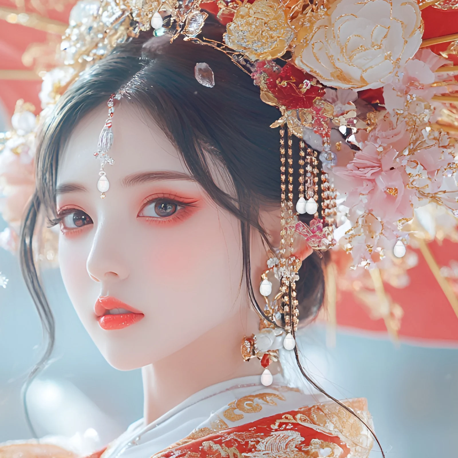 

50Pcs Teardrop Glass Beads Czech Style Light Elegant Drop Charms for DIY Jewelry Making Crafts Ancient Chinese Clothing