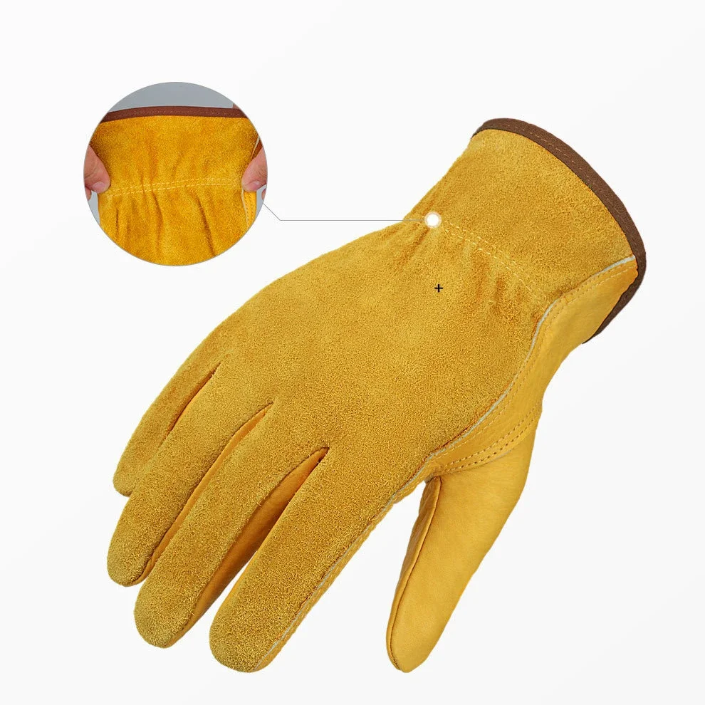 Gardening Gloves for Men and Women Thorn Proof Comfortable Breathable Leather Multi-Purpose Work Gloves