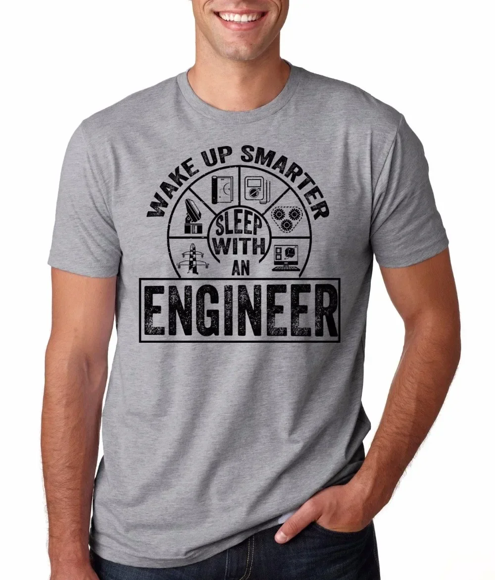 Wake Up Smarter Funny Engineer T-Shirt 100% Cotton O-Neck Short Sleeve Casual Mens T-shirt Size S-3XL