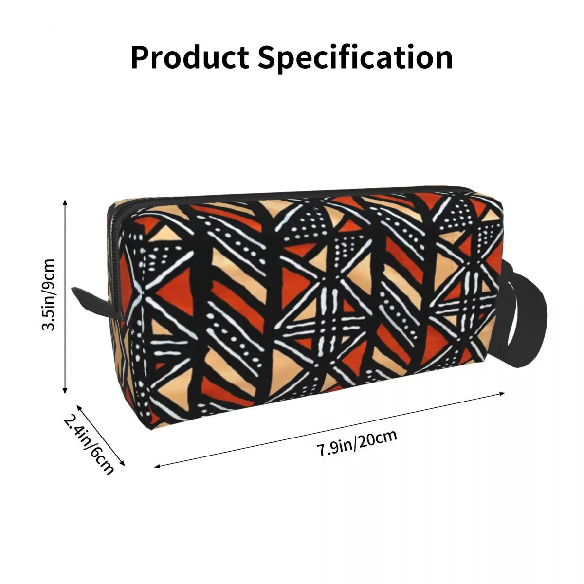 African Bogolan Mudcloth Pattern Makeup Bag Cosmetic Storage Dopp Kit Toiletry Cosmetic Bag for Women Beauty Travel Pencil Case