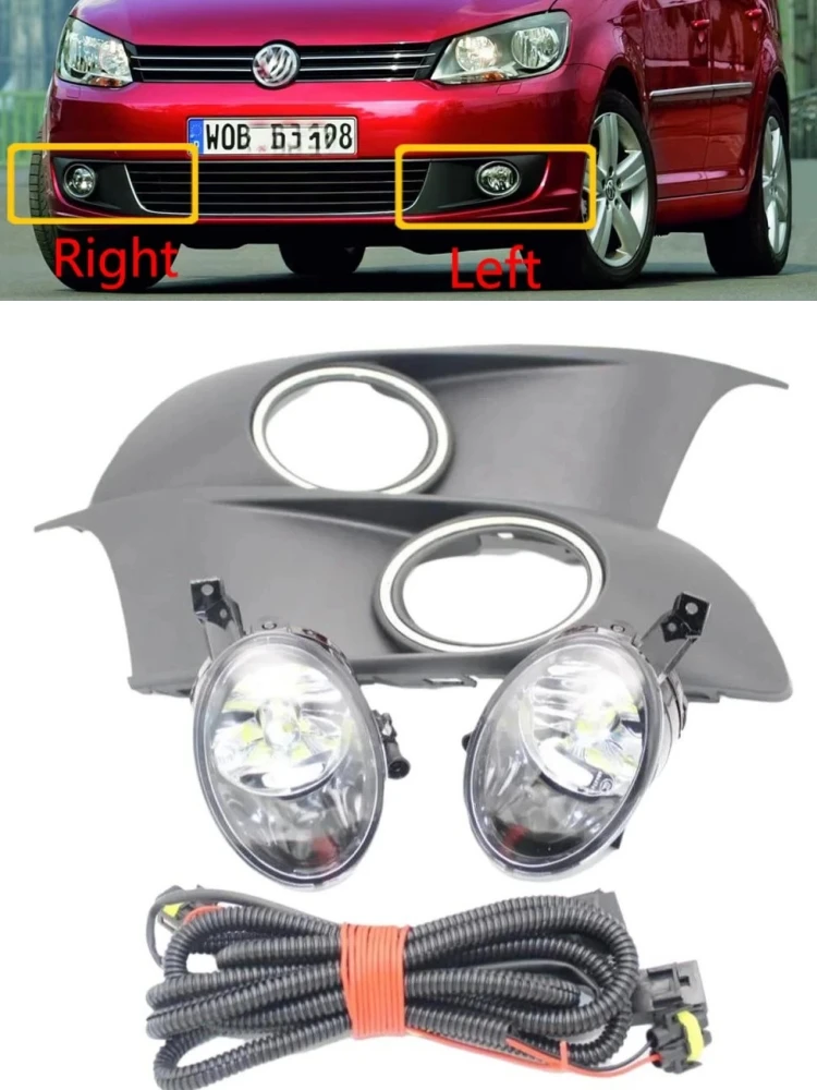 Dla VW Caddy 2K Facelift 2011 2012 2013 2014 2015 Samochodowa lampa przeciwmgielna LED lub osłona kratki lub wiązka przewodów — zdjęcie 2