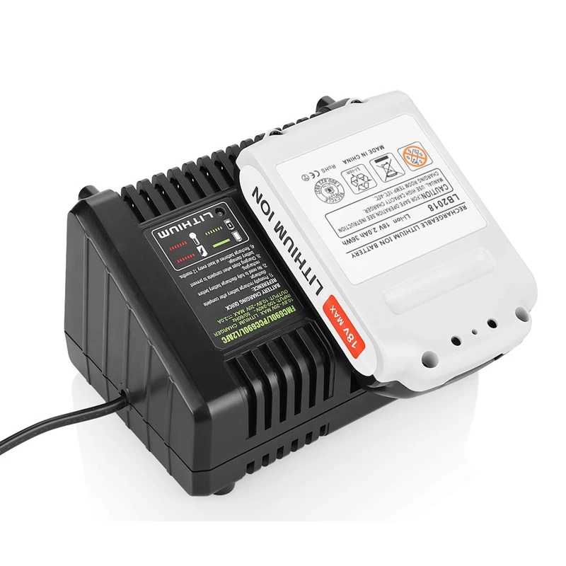 Cargador de cambio rápido para cable de carga 20V máx. 20V Black & Decker/Porter-Cable de batería de iones de litio y Cable cargador