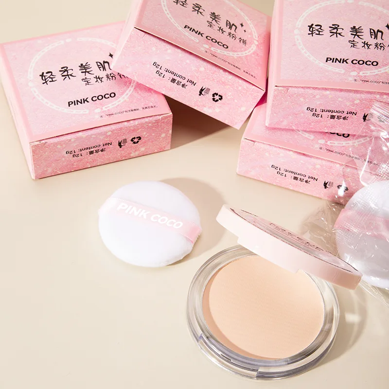 Pressed Powder Transparent White Brighten Oil Control Concealer Lasting Natural Face Makeup Setting Powder Waterproof Cosmetics