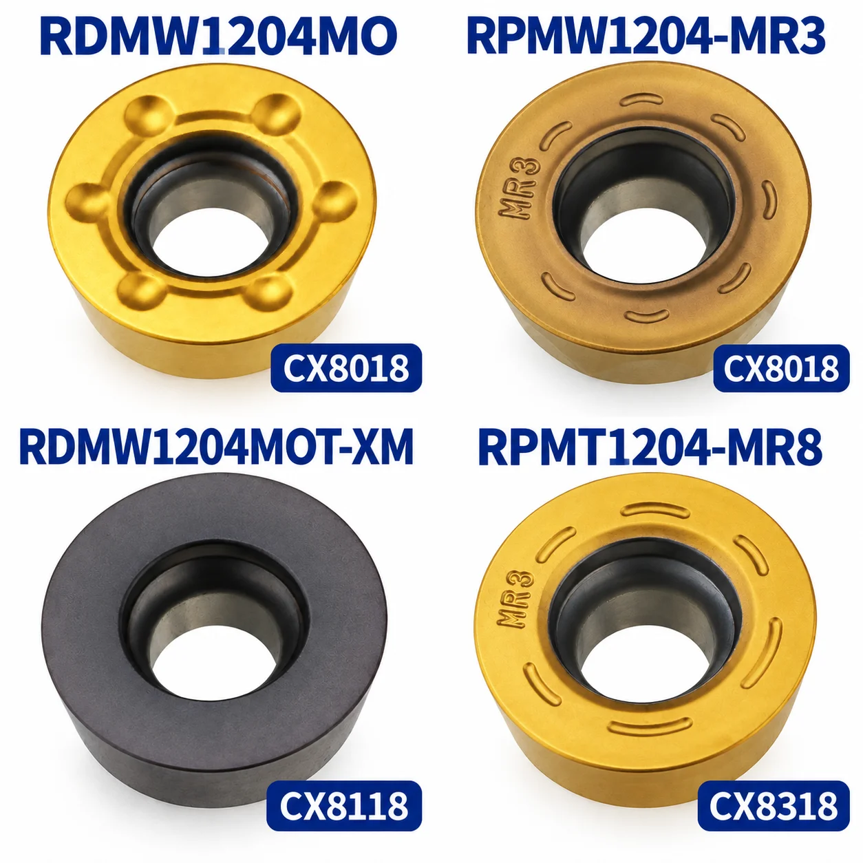 RDMW RPMW RPMT1204 Carbide Milling Inserts R5 R6 Round Cutter Inserts for Steel Stainless Steel CNC Milling Tools 10PCS