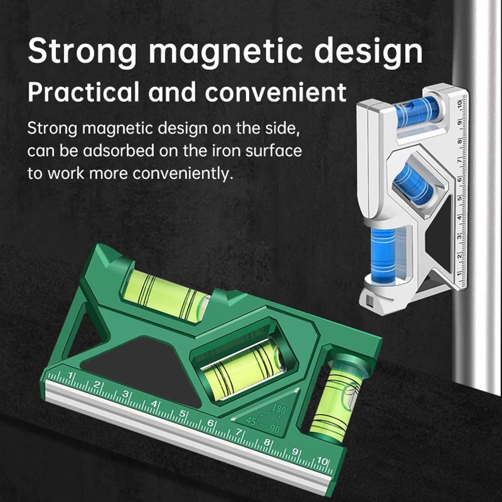 Mini-Füllstandsanzeige, hochpräzise horizontale vertikale Messung, metrisches Lineal, Winkelmesser für Zuhause, tragbar, magnetisch, Taschen-Füllstandsanzeige