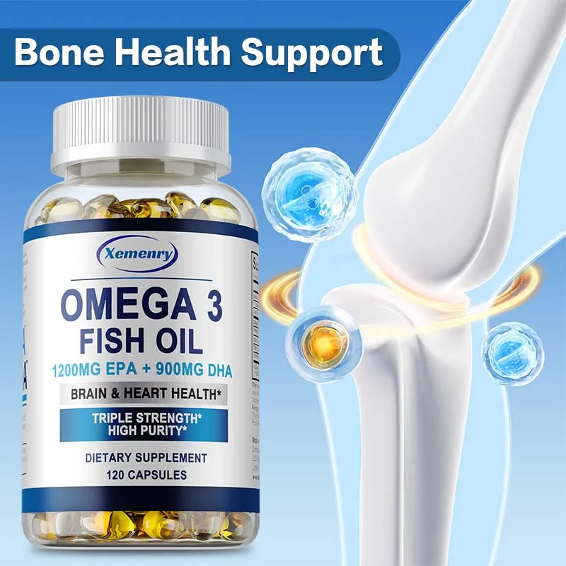 

Omega 3 Fish Oil Capsules - Promotes Joint Health, Strengthens Bones, Improves Mobility, and Boosts Natural Energy
