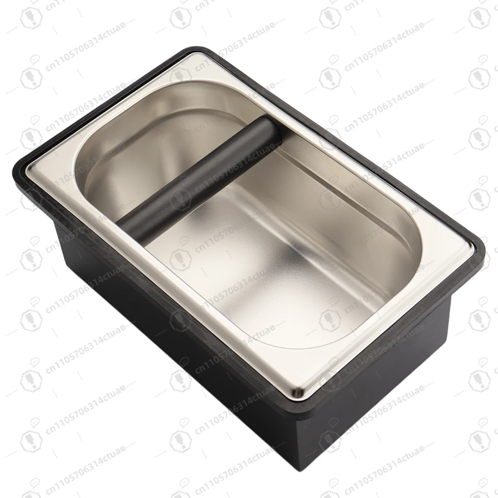 Stainless Steel Recessed Coffee Grounds Knock Box Barista Tools Espresso Portafilter Knock Box Black