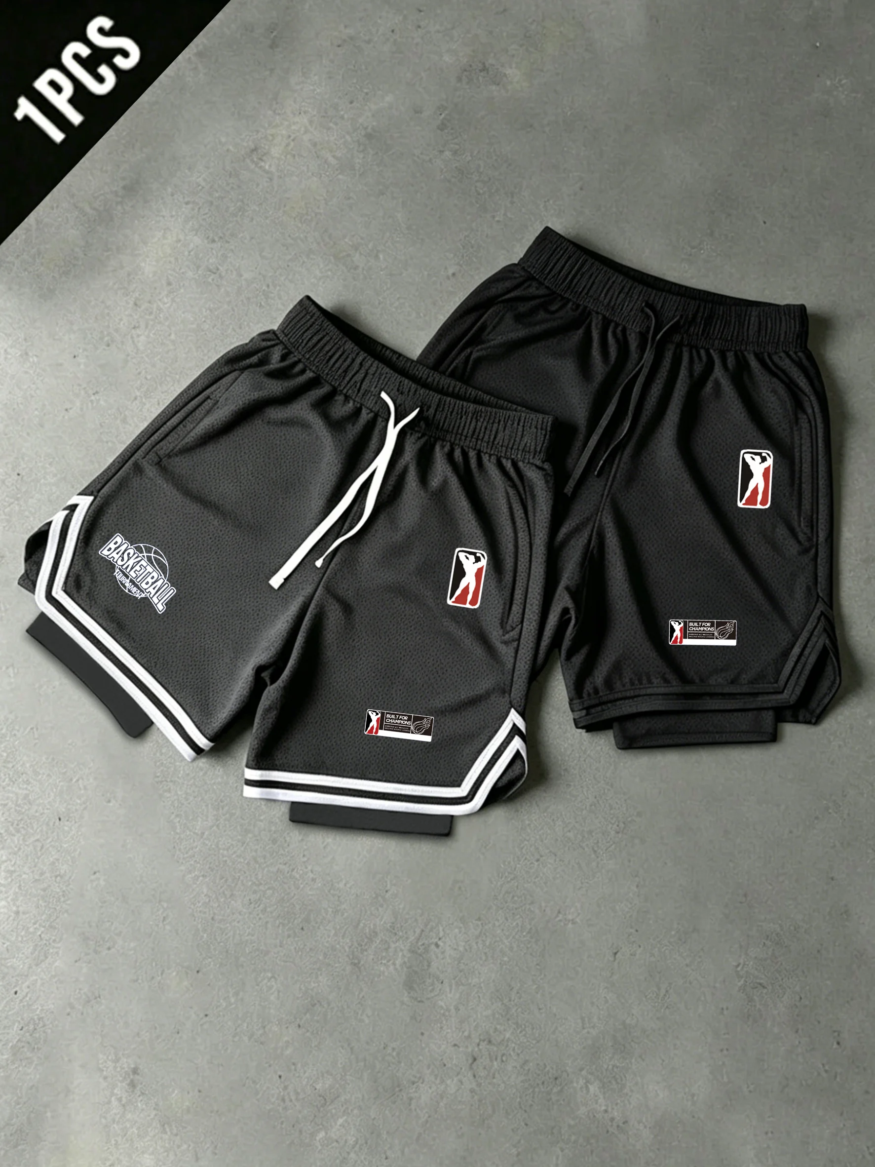 

Men's 2-in-1 Quick Dry Breathable Basketball Gym Running Workout Shorts - All-Season Comfort 3 Styles Available