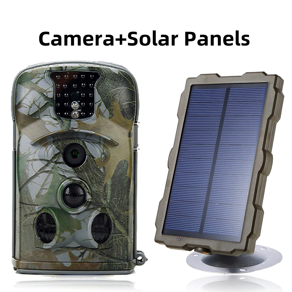 Solar Powered Night Vision Trail Camera 20MP 1080P Hunting 0.5s Trigger Time Waterproof Wildlife Monitoring Hunting Trap Cam