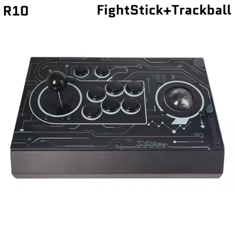 FightBox R10 Arcade Fight Stick Sanwa joystick Raspberry Pico Board With Trackball Retro Game Controller For PC/PS3/PS4