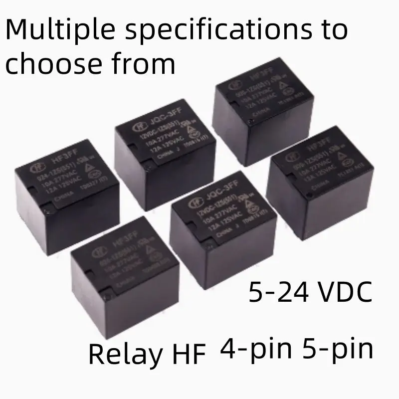 Relay HF-JQC-3FF-005 009 012 024 12VDC-1HS 1ZS 4-pin 5-pin