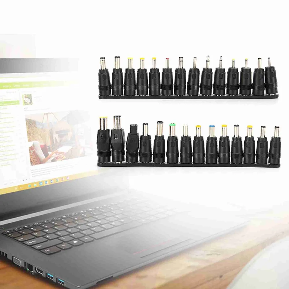 28PCS 5.5x2.1mm DC Power Adapter Tips Practical Interchangeable Universal Charging Conversion Head Power Connector Converter