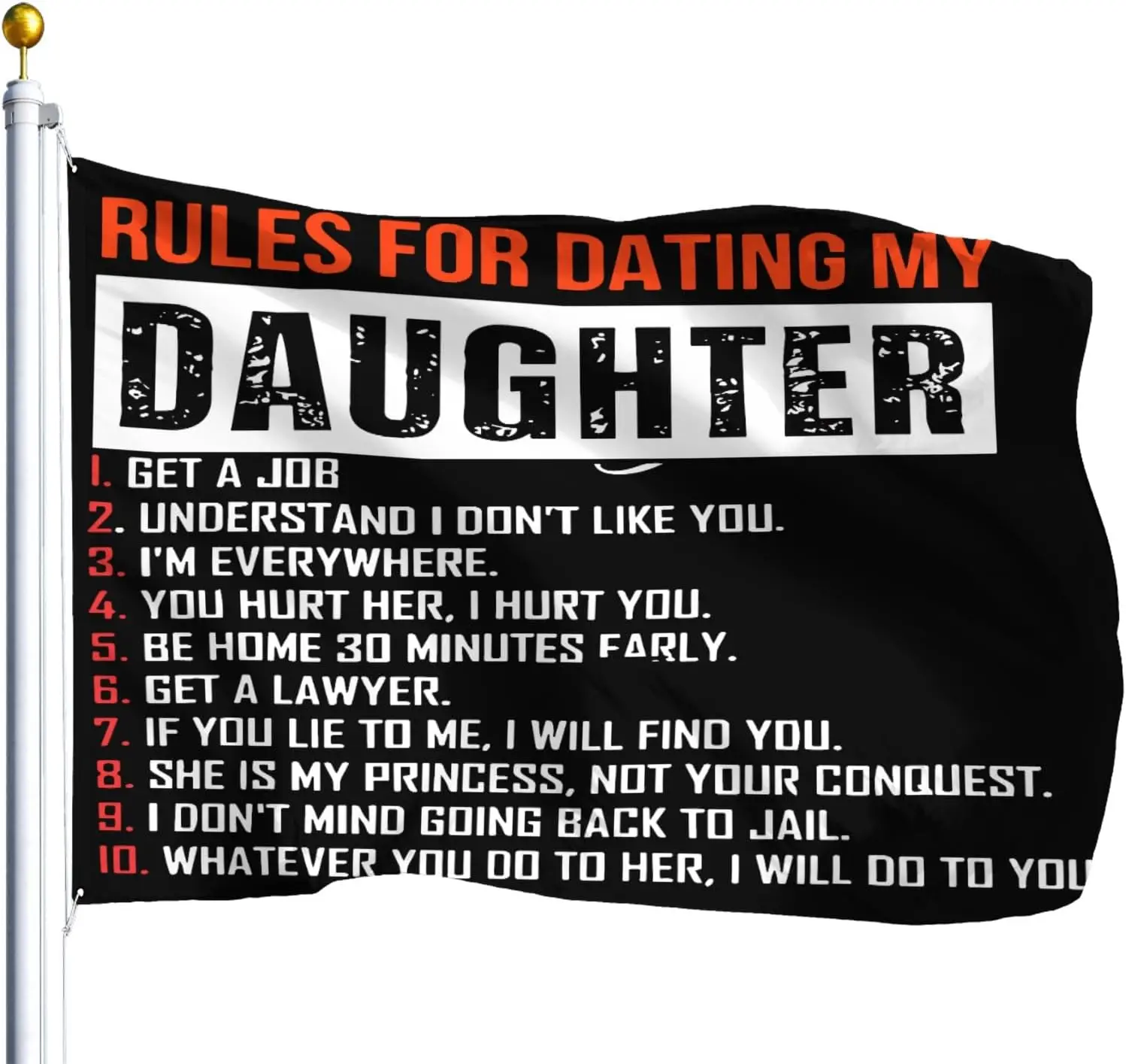Flagicts 100% Polyester Rules For Dating My Daughter Dad Daughter Flags