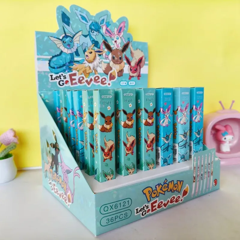 

New 10pcs Pokemon Eeveelution Gel Pens Cute Anime Figure School Supplies Kawaii Stationery Press Pen Birthday Gift Toys