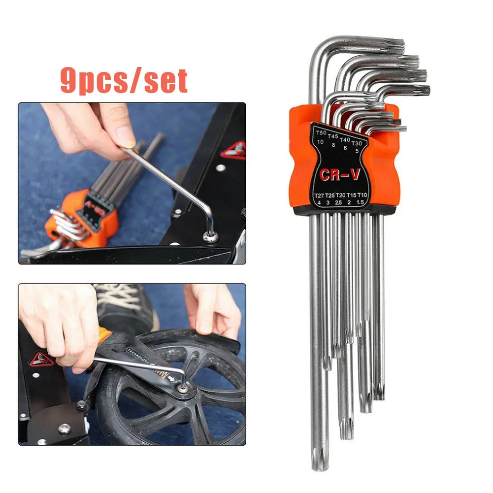 Imagem -04 - Double End Torx Key Wrench Grupo Chave Hex Chrome Vanadium Aço T10-t50 Auto Reparação Mecânica Ferramentas Manuais Pcs