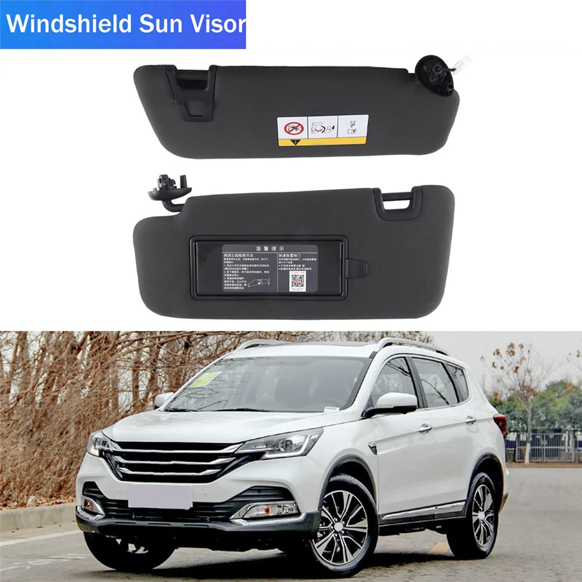 6162011HA 612020HU Car Left & Right Side Sun Visor with Mirror Windshield Sun Visor for Dongfeng Fengshen AX7 Black