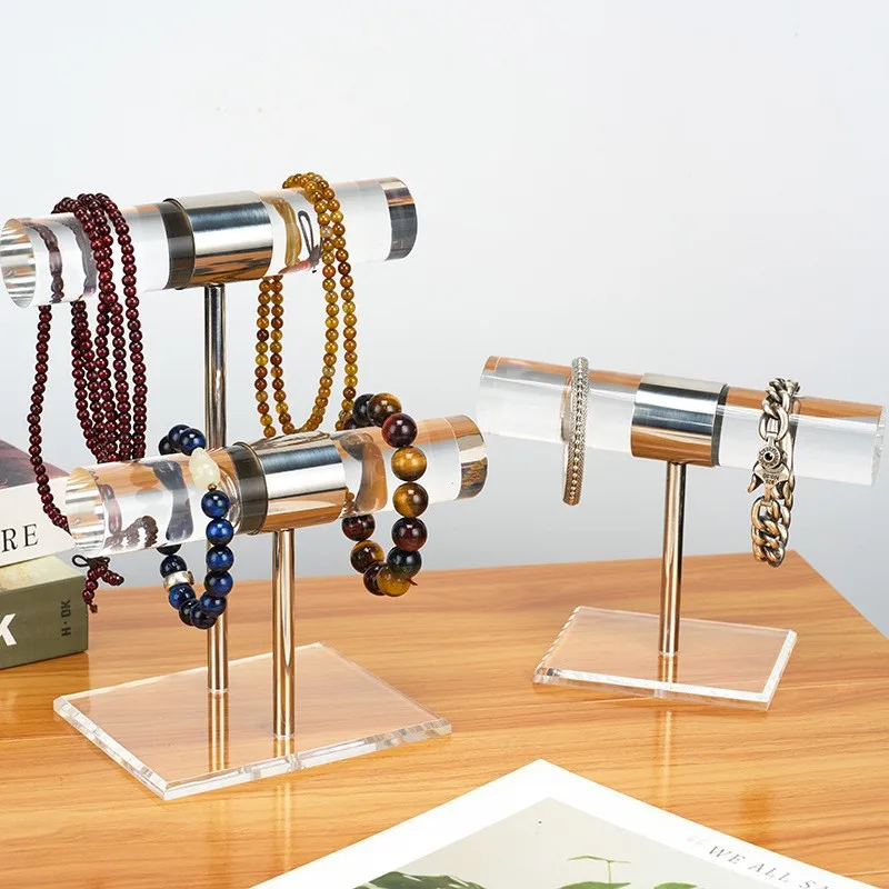 

1/2 слоя, прозрачная акриловая подставка, стеклянная витрина, нержавеющая сталь, золото, серебро, стальная лестница, реквизит, ювелирные изделия в премиум-стиле