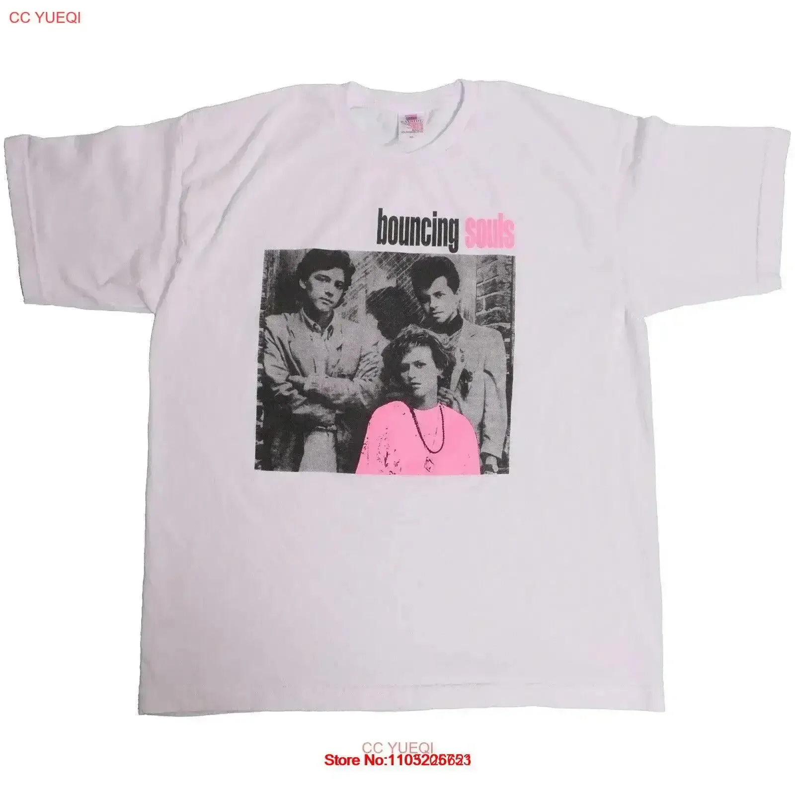 Bouncing Souls Pretty In Pink T Shirt New Jersey Punk Rock Band Epitaph Tour USA XL vintage Washed Casual homme  vintage