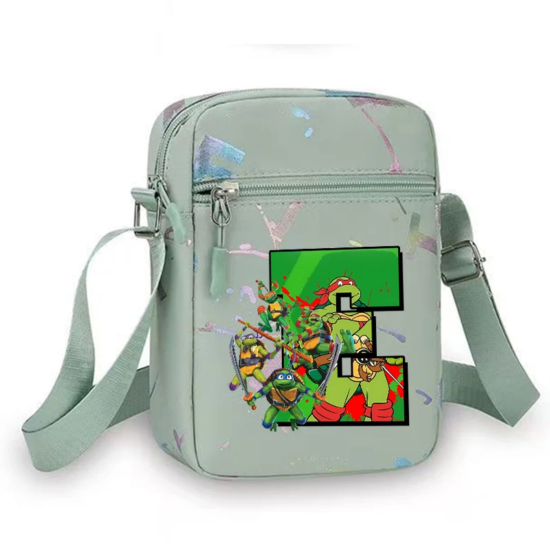 Cartoon  Ninja Turtle Print Small Square ShoulderBag Boy Girl Casual Mobile Phone Messenger Crossbody Handbag Side Sling Bag view 6