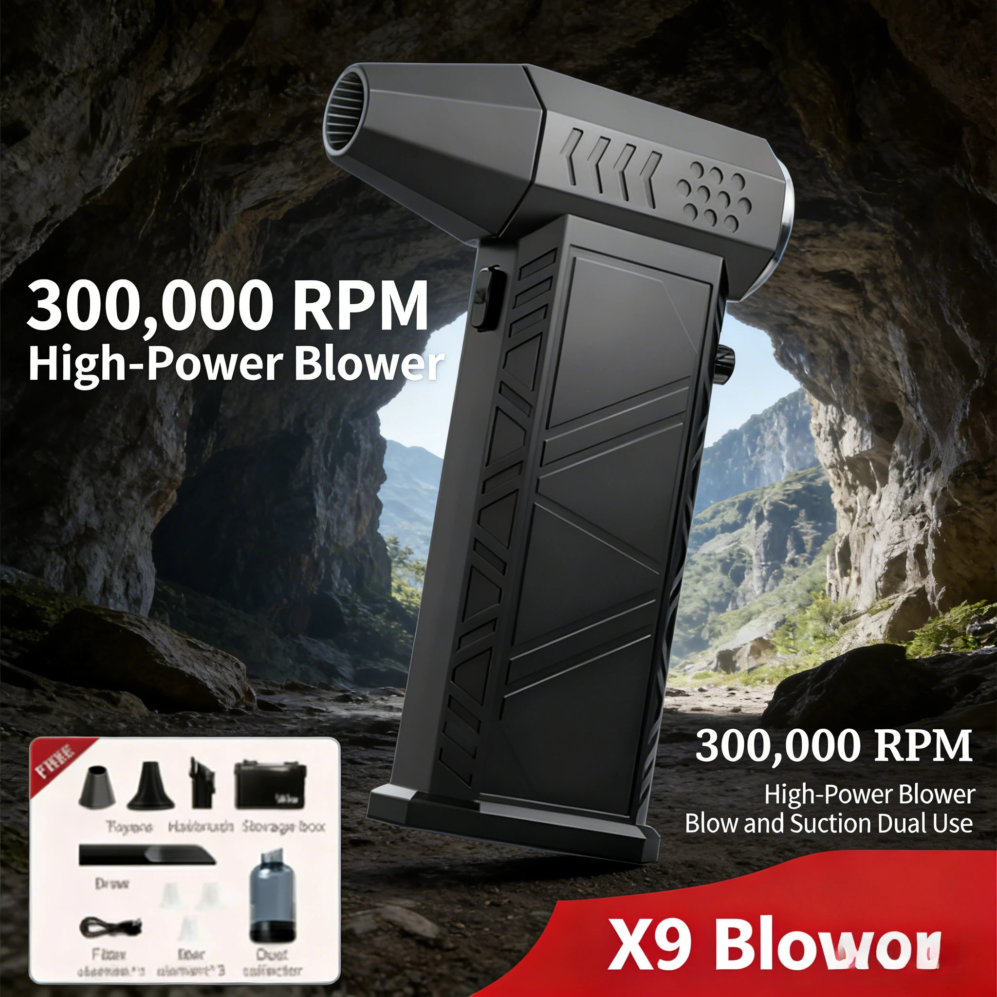 

️ 800000RPM X9 Turbo Jet Blower Vacuum | Wireless Portable Compressed Air Duster