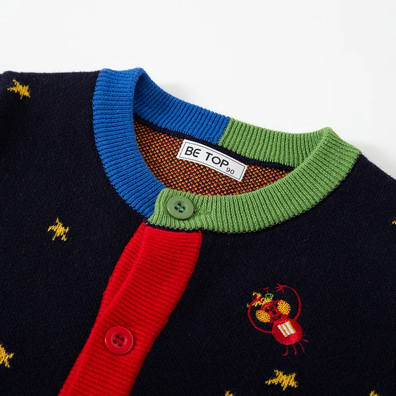 

Autumn Winter Cartoon Boys' Knitted Sweater Warm Baby Top Korean Edition 2025 Children's Knitwear