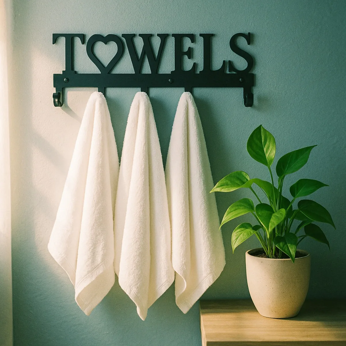 1 Stück hochwertiger Wand-Handtuchhaken aus Metall – platzsparende Aufbewahrung mit 6 Haken, robustes Reihendesign mit einfacher Stanzinstallation,