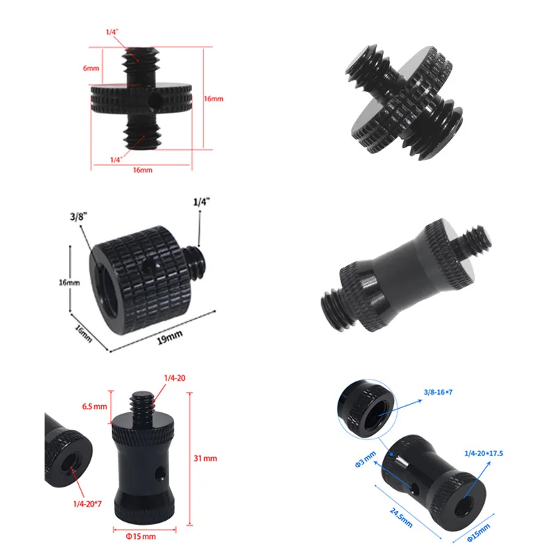 FEICHAO baut kamera sekrup Pria Wanita, 1/4 hingga 3/8 M5 M6 M8 M10 untuk Tripod Monopod adaptor dudukan Aksesori Studio foto