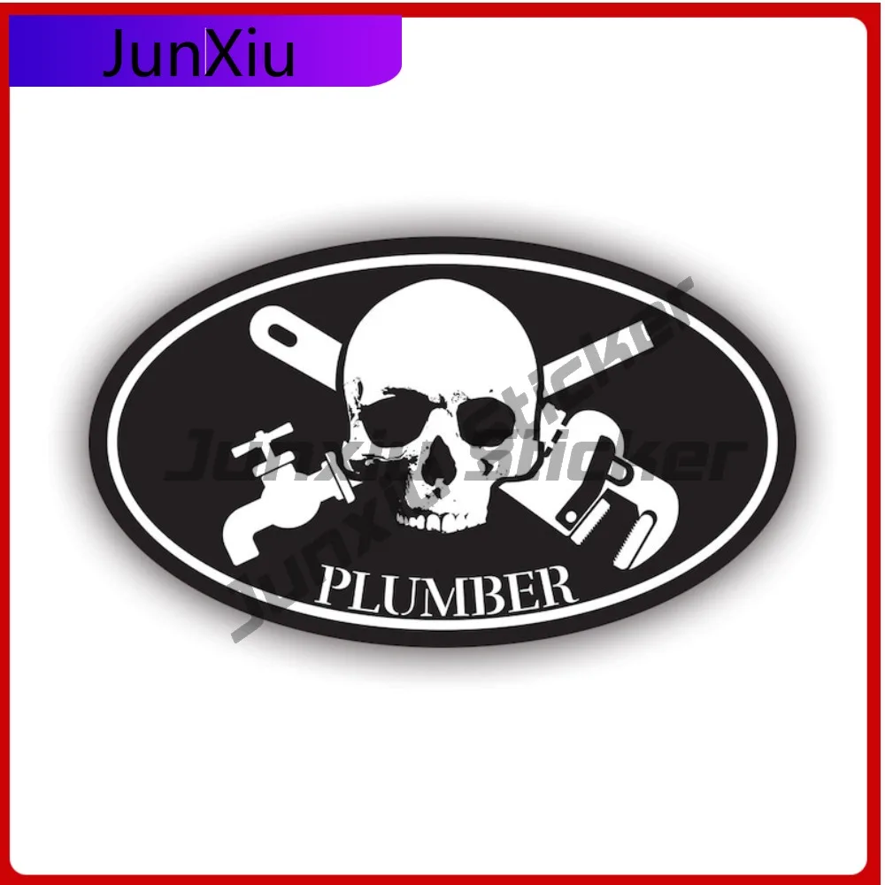 

Oval Plumber Skull Weather Resistant Fade Resistant Cool For Laptop Helmet Car Body Self Adhesive No Residue Decor Truck