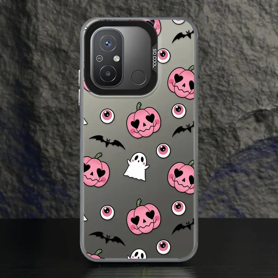 Phone Case for Xiaomi Redmi A3x 14C 12C 13C A4 A1 A3 A2 Plus 12 13 Soft Cover Halloween Bat Pumpkin Ghost